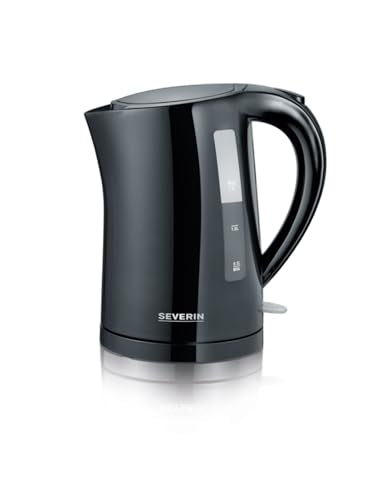 SEVERIN Wasserkocher, 1,5 L, kompakt und leistungsstark, Kalkfilter, Kunststoff, 2.200 W, schwarz, WK 3498 im Sale